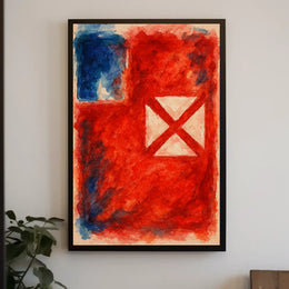 Abstract Red And Blue Composition Poster