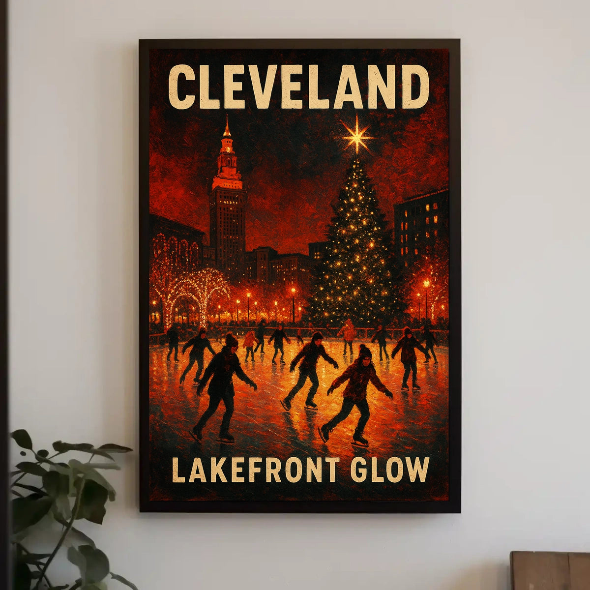 Cleveland Lakefront Glow Poster