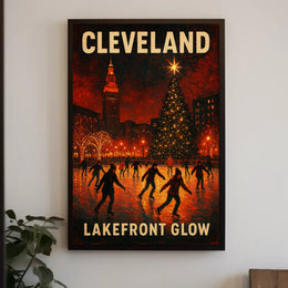 Cleveland Lakefront Glow Poster