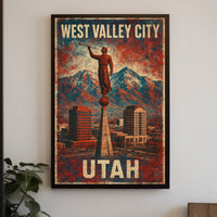 West Valley City Utah Skyline Photography Wanderlust Poster