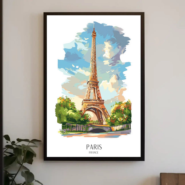 Eiffel Tower Art Print for Travel Poster