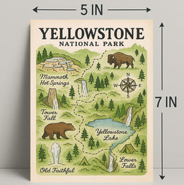 Yellowstone National Park Map Poster PosterGoat