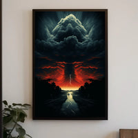 Eerie Skywalk Surreal Landscape Artistic Poster