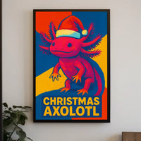 Christmas Axolotl Poster for Animal Lovers