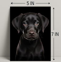 Portrait Of A Black Labrador Puppy Poster PosterGoat