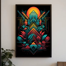 Geometric Sunrise Poster