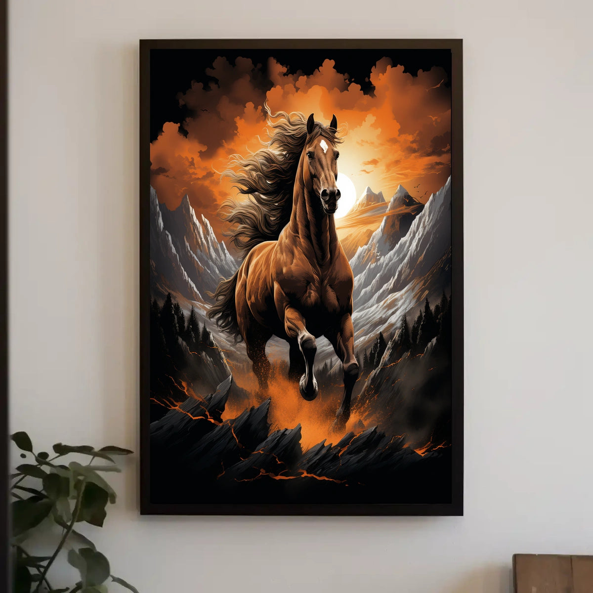 Majestic Stallion In The Mountains Poster