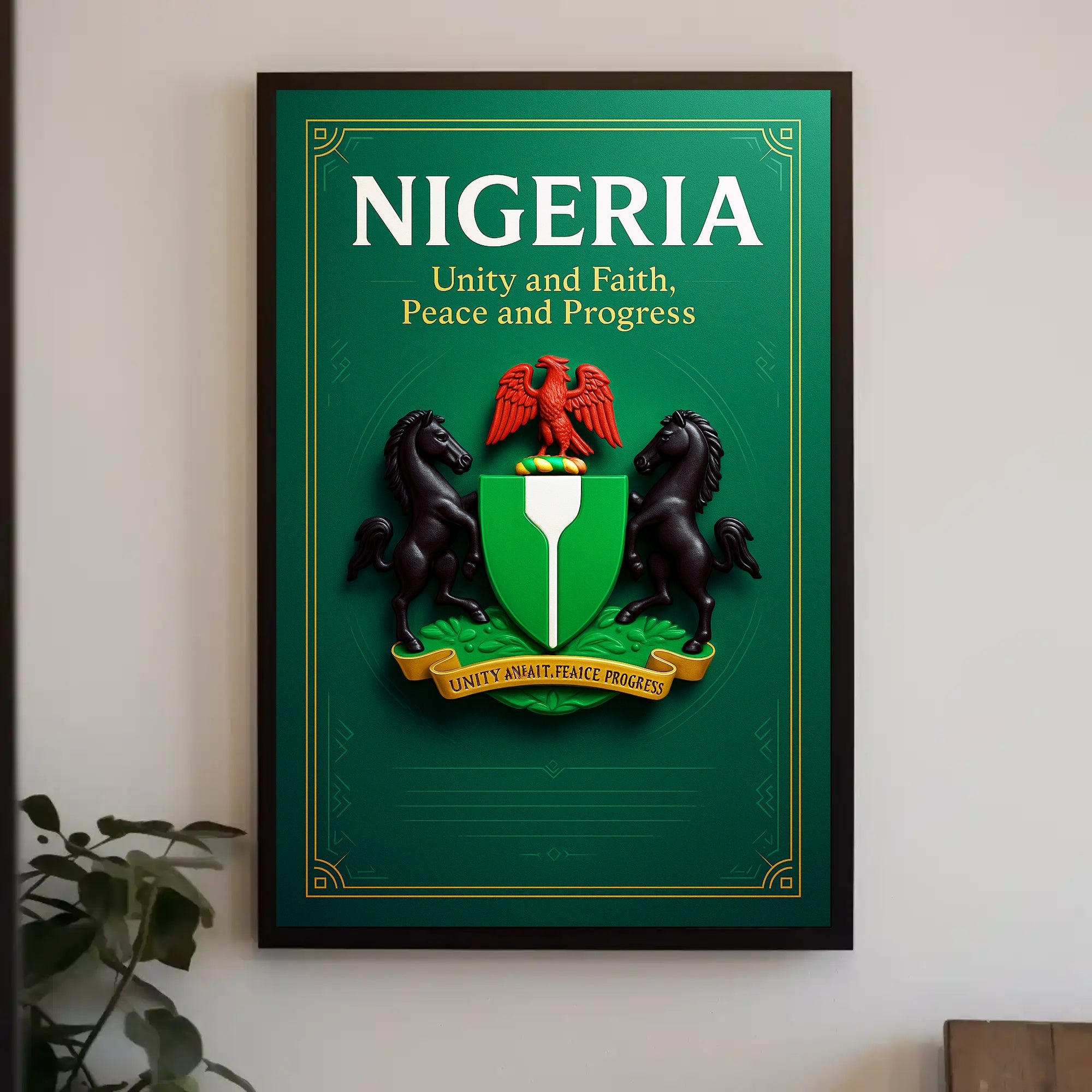 Nigeria Unity and Faith, Peace and Progress Poster PosterGoat