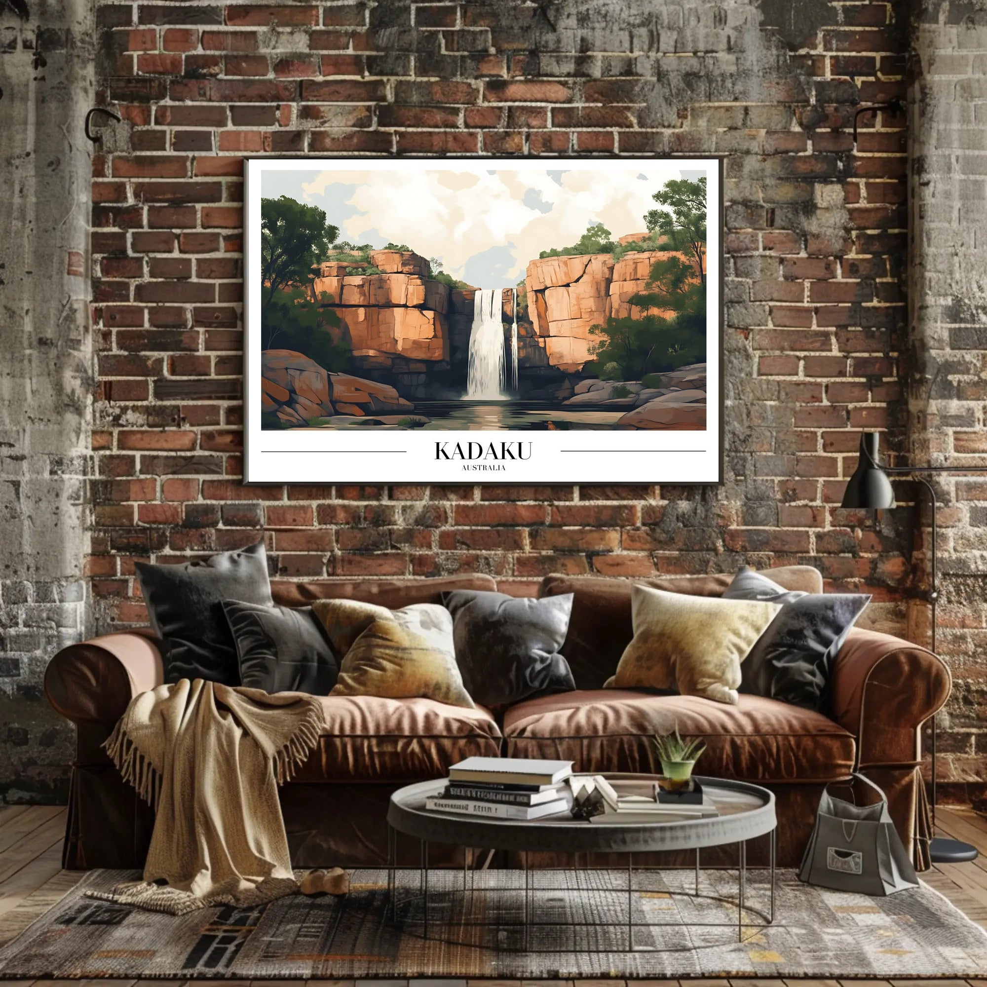 Majestic Waterfall Landscape Australia National Park Poster