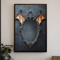 Gothic Mirror With Bat Wings Poster