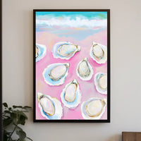 Oyster Coastal Poster Pastel Beach Wall Art