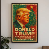 Step 1: Identify the correct poster category: Political or Propaganda Poster

Step 2:
Christmas 2025 Visionary Presidential Portrait Poster