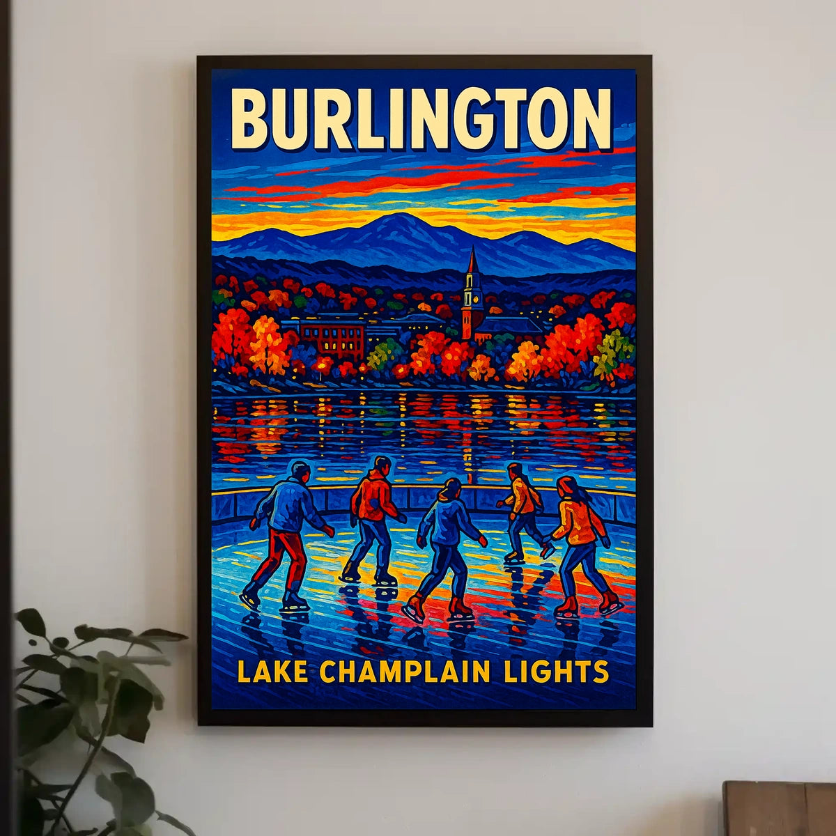 Burlington Lake Champlain Lights Poster