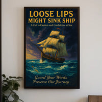 Loose Lips Sink Ships WWII Propaganda Poster