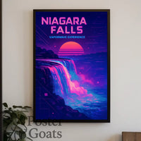 Niagara Falls Vaporwave Retro-futuristic Artistic Poster