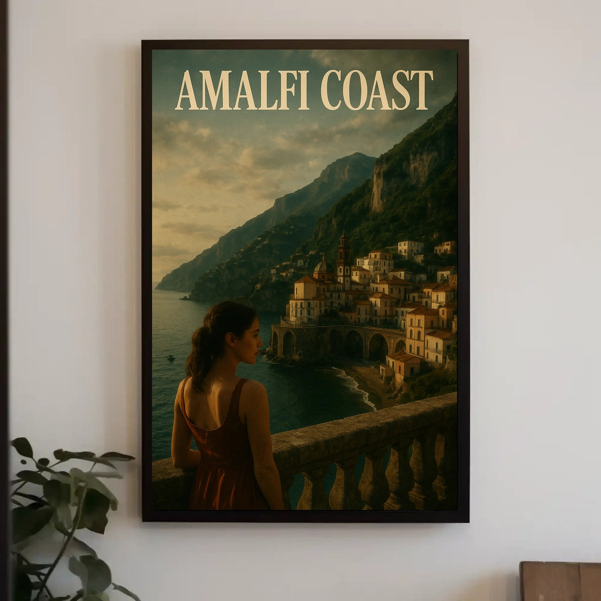 Amalfi Coast Poster Wall Art Coastal Decor 18x24 Premium