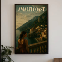 Amalfi Coast Poster Wall Art Coastal Decor 18x24 Premium