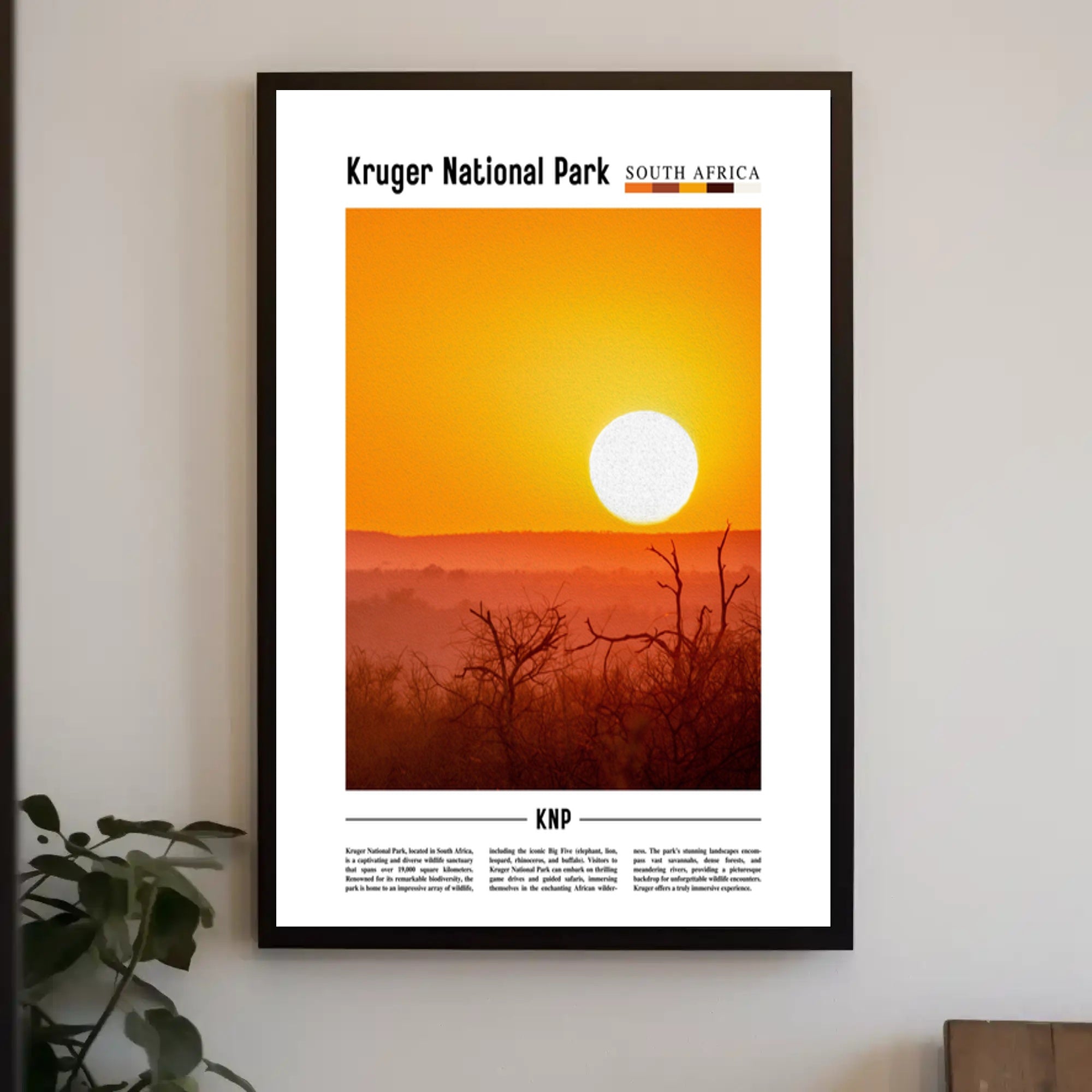 Kruger National Park Travel Poster Scenic Print