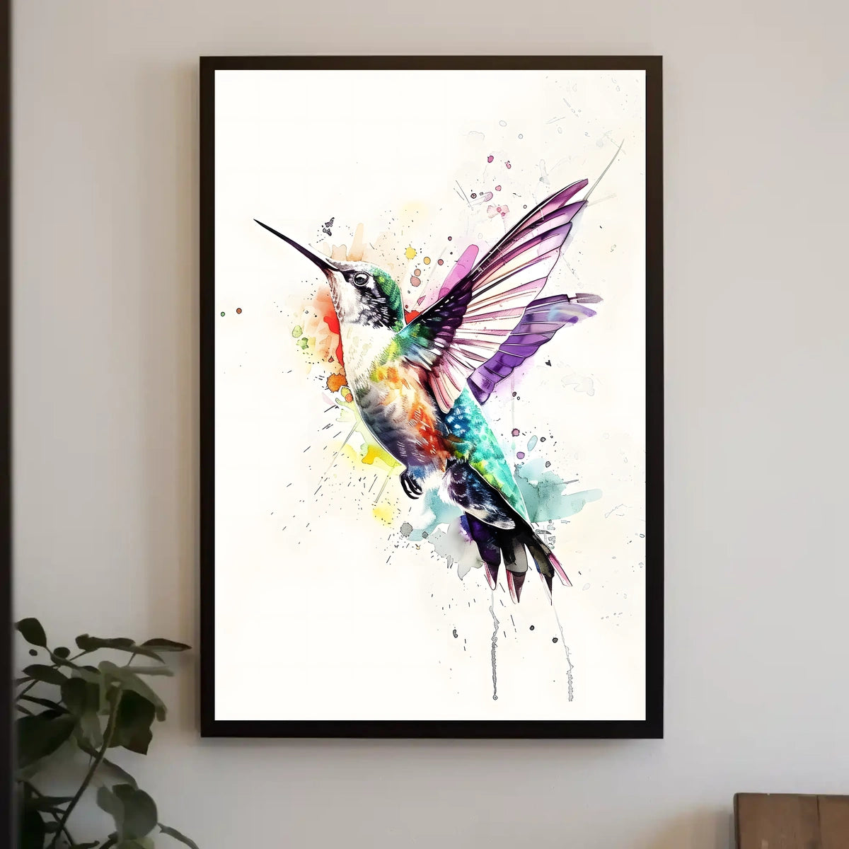 Vibrant Hummingbird Art Poster