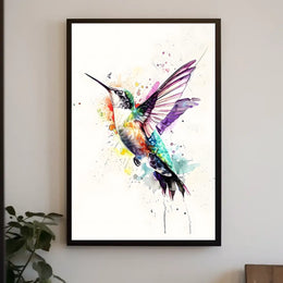 Vibrant Hummingbird Art Poster