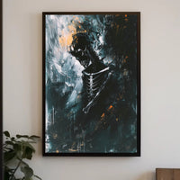 Ethereal Skeleton Abstract Art Poster: Dynamic Design PosterGoat
