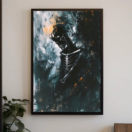 Ethereal Skeleton Abstract Art Poster: Dynamic Design PosterGoat