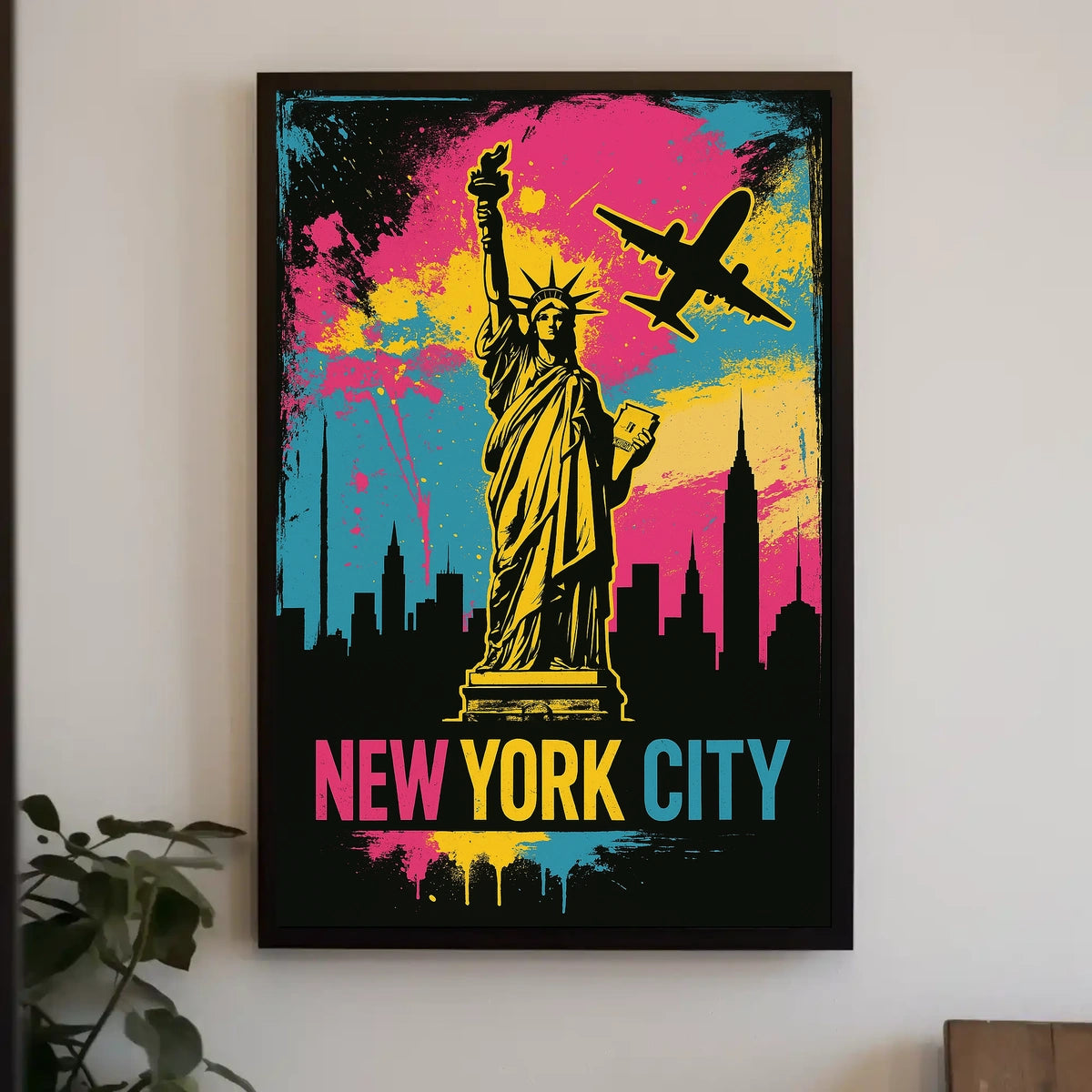 Statue Of Liberty NYC Skyline Poster Abstract Wall Art