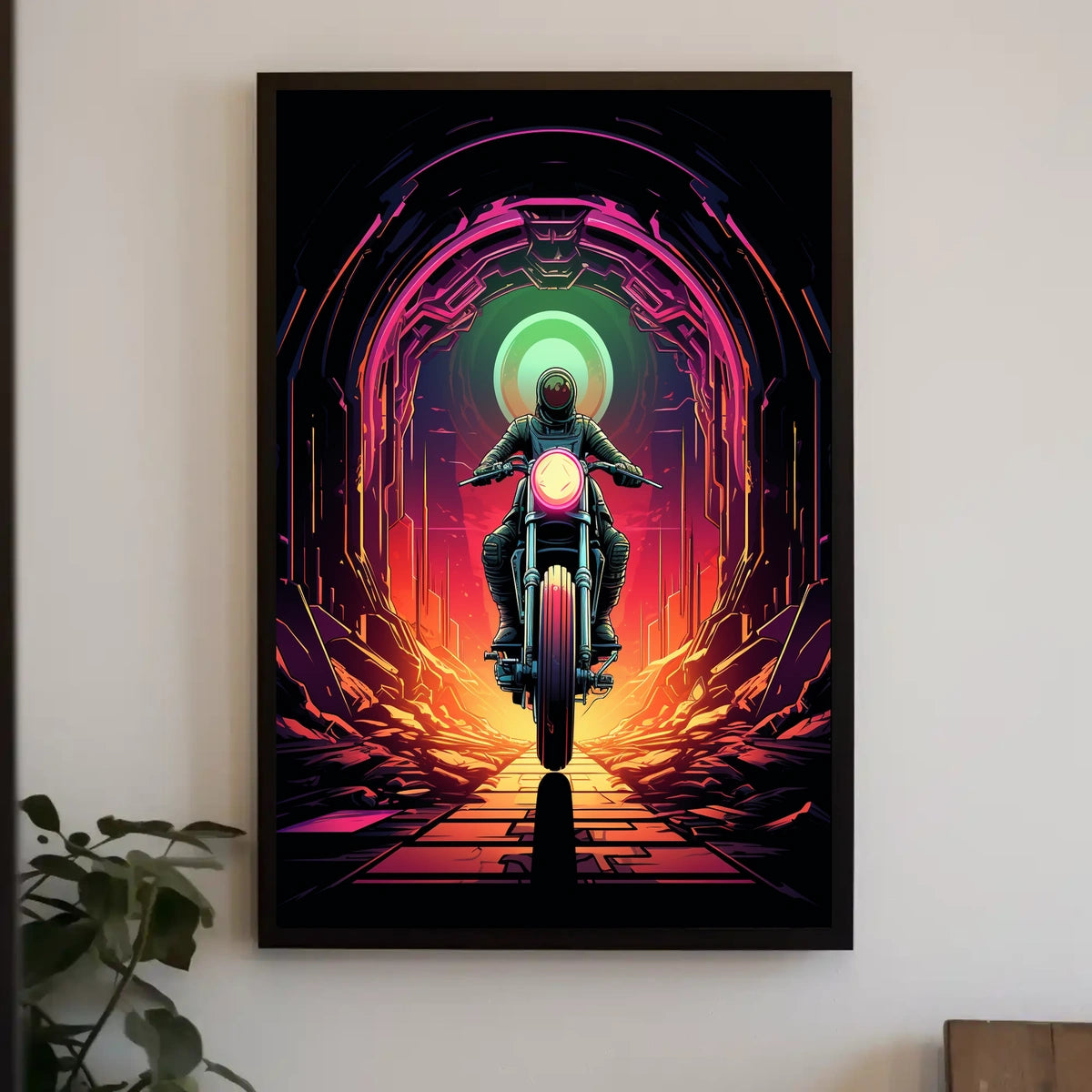 Journey Through the Neon Tunnel Poster