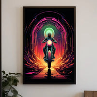 Journey Through the Neon Tunnel Poster