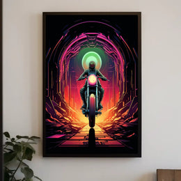 Journey Through the Neon Tunnel Poster