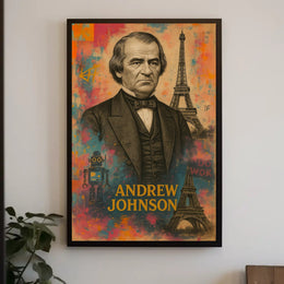 Sophisticated Portrait with Eiffel Tower Artistic Pop Culture Poster