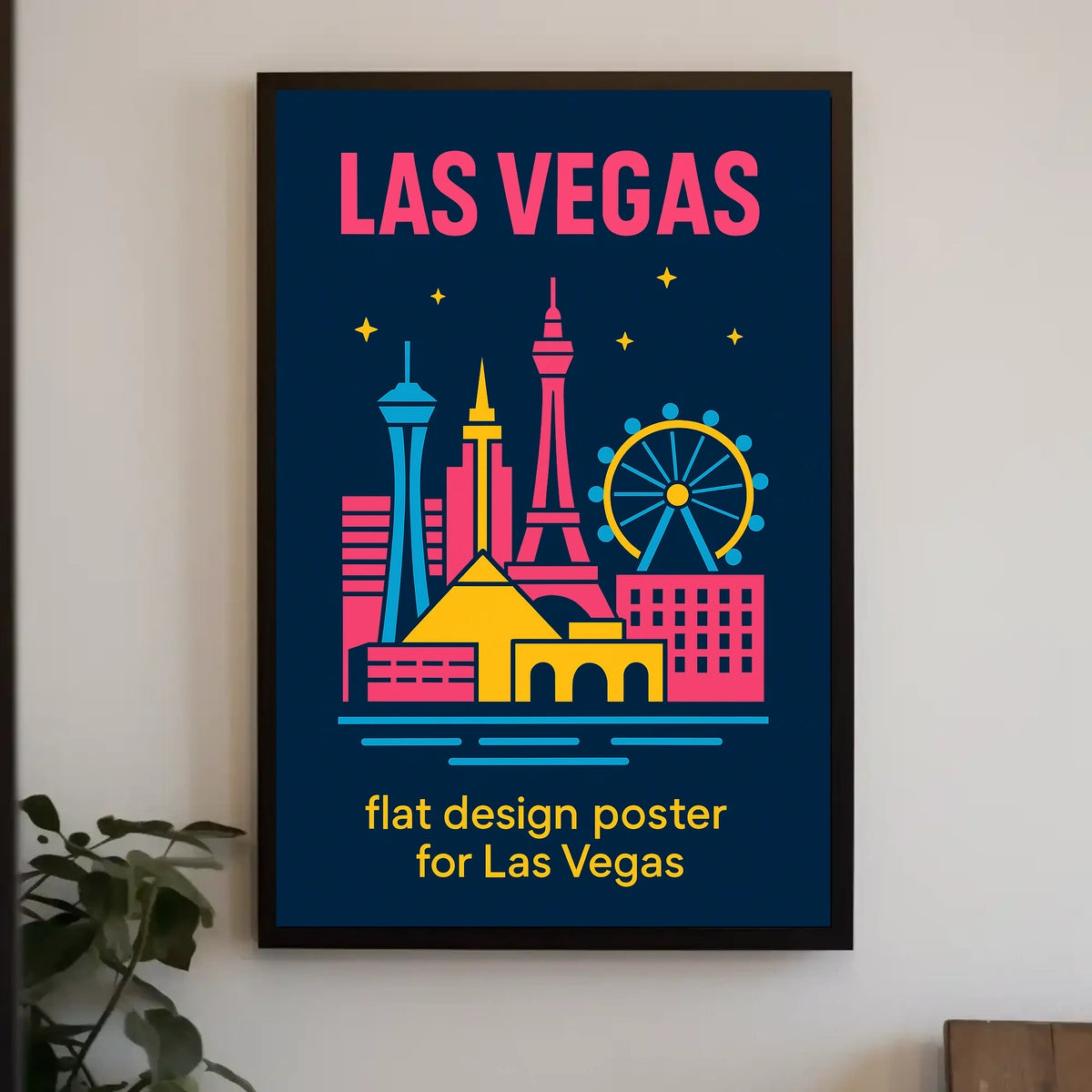 Las Vegas Landmarks Modern Playful Flat Poster