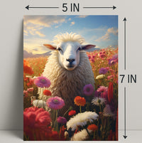 Serene Sheep In Bloom Poster PosterGoat