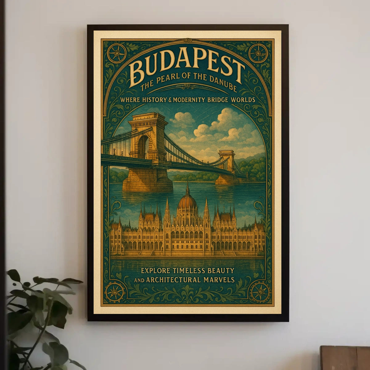 Budapest The Pearl Of The Danube Poster