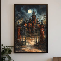 Haunted Mansion Under The Moonlight Poster