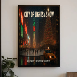 City Of Lights Snow Poster