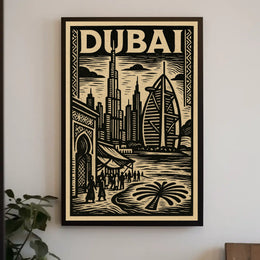 Discover Dubai Poster For Travel Lovers Iconic Skyline
