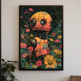 Robot In Bloom Poster