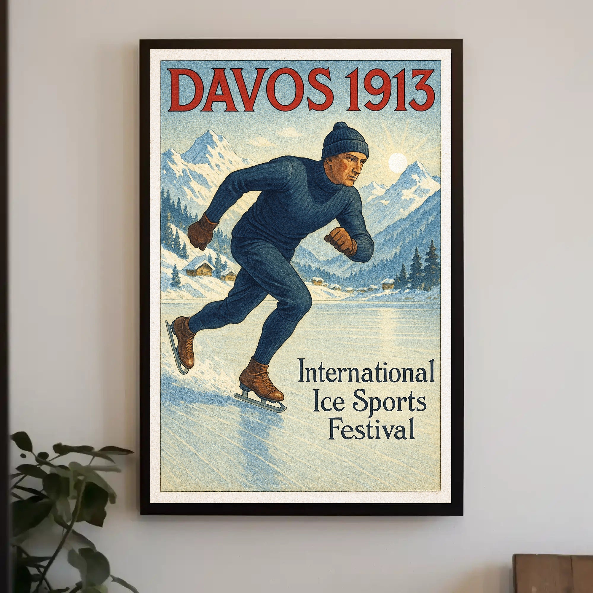 Davos 1913 International Ice Sports Festival Poster PosterGoat