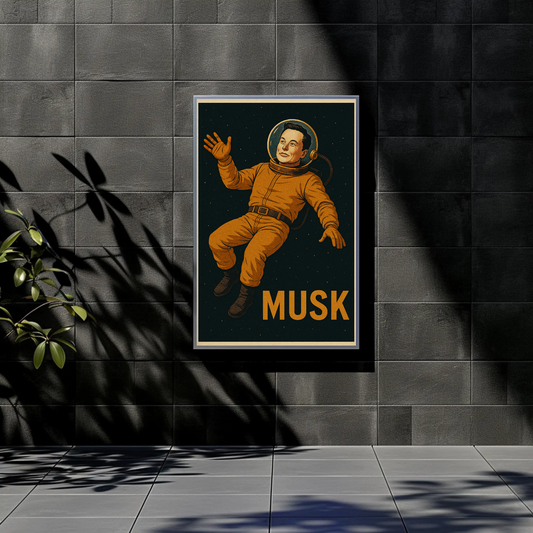 Elon Musk Astronaut Space Poster
