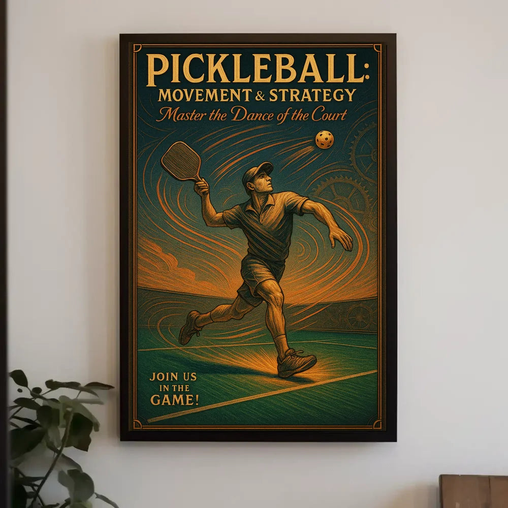 Pickleball Mastery: Dynamic Action Sports Poster PosterGoat
