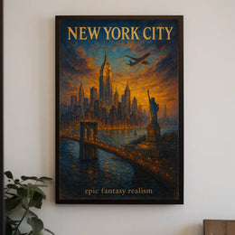 New York City Epic Fantasy Realism Poster