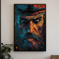Rugged Cowboy Western Art Poster: Intense Portrait PosterGoat