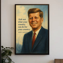Vintage JFK Poster: Patriotic Inspiration and Civic Duty