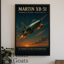 Martin XB-51 Jet Bomber Flight Military Recruitment Poster