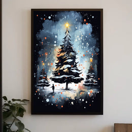 Enchanted Winter Wonderland Christmas Tree Poster Art
