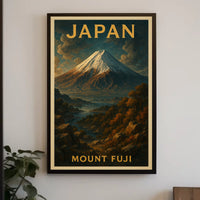 Mount Fuji Travel Adventure Vintage Poster