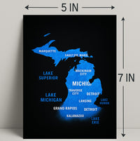 Michigan and the Great Lakes Map Poster PosterGoat