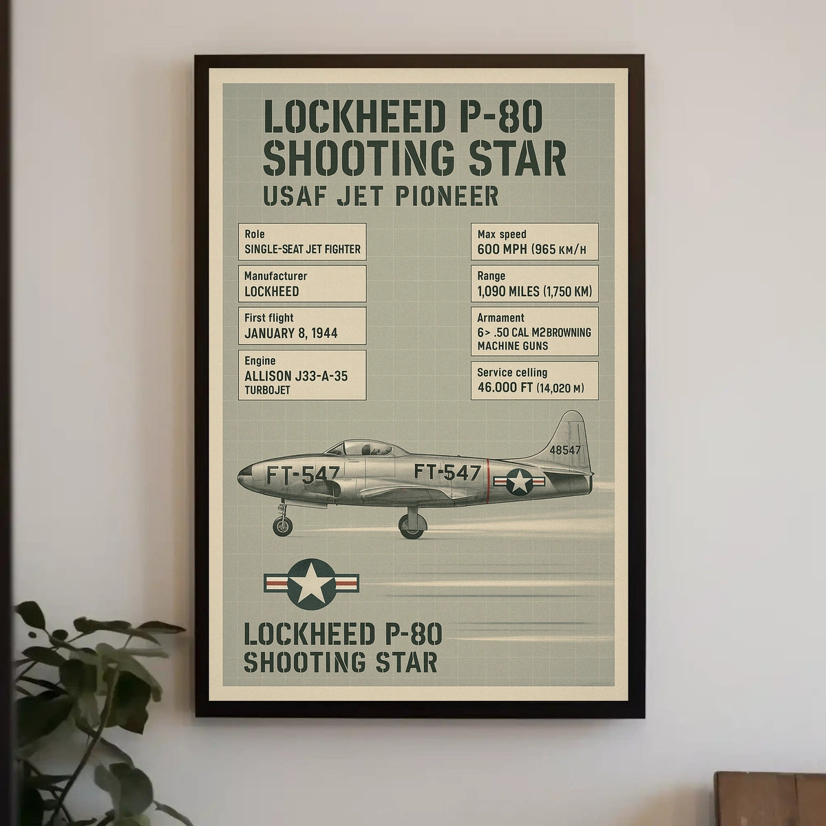 Lockheed P-80 Shooting Star Poster