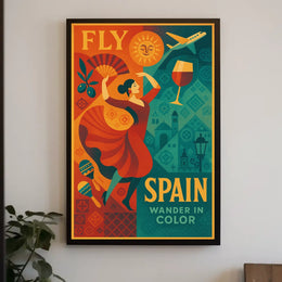 Fly to Spain Wander in Color Poster